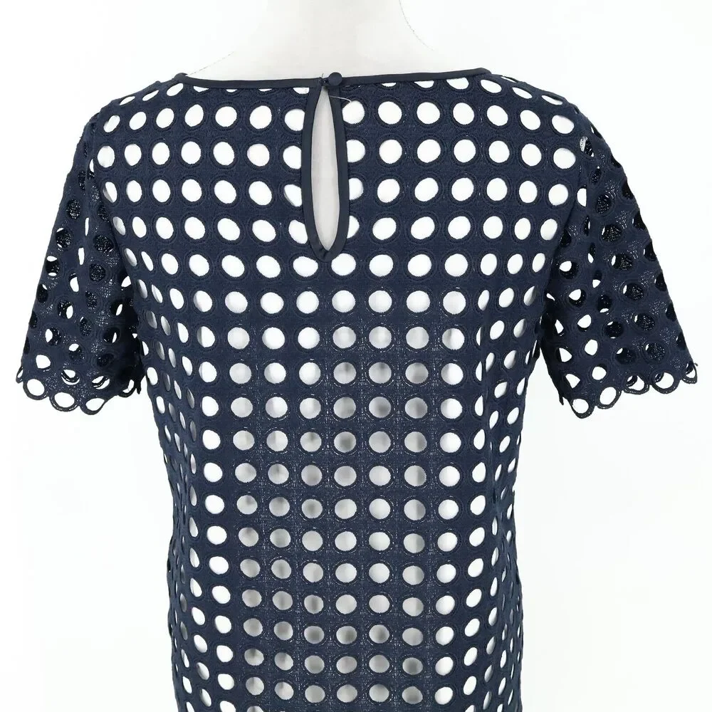 Catherine Malandrino Dress Womens 4 Navy Blue White Lining Shift Office Career - Picture 7 of 12